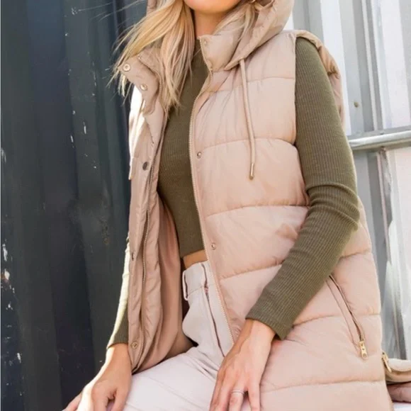 Long Puffer Vest (Large) - Picture 8 of 11